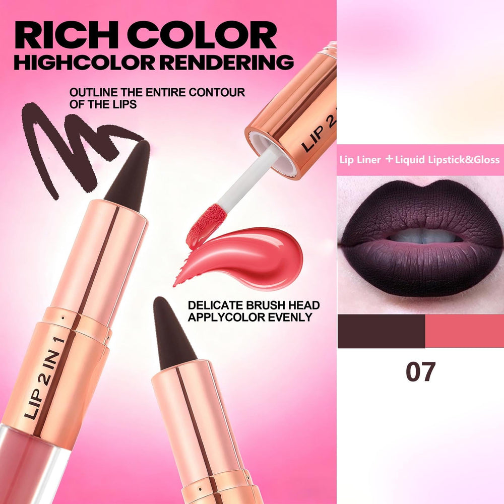 Daeuwiutr precise lip liner pencil creating clean edges for all-day wear.