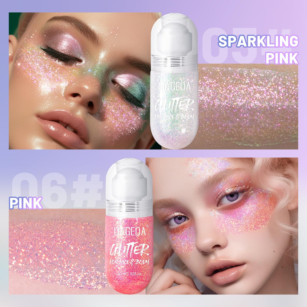 DAGEDA 2Colors glitter displays holographic colors under light
