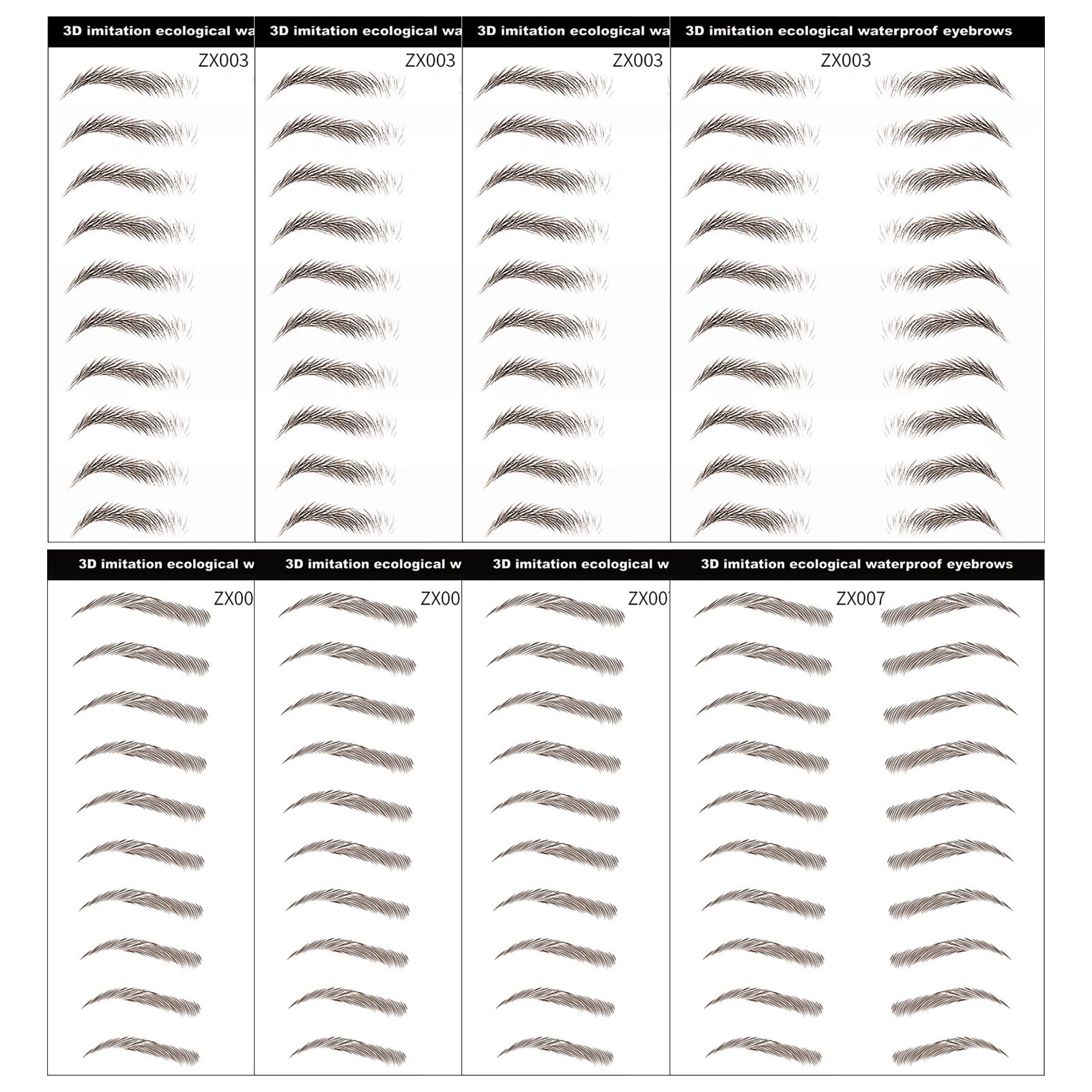 DAGEDA brown 4D eyebrow transfers box for easy, natural brows