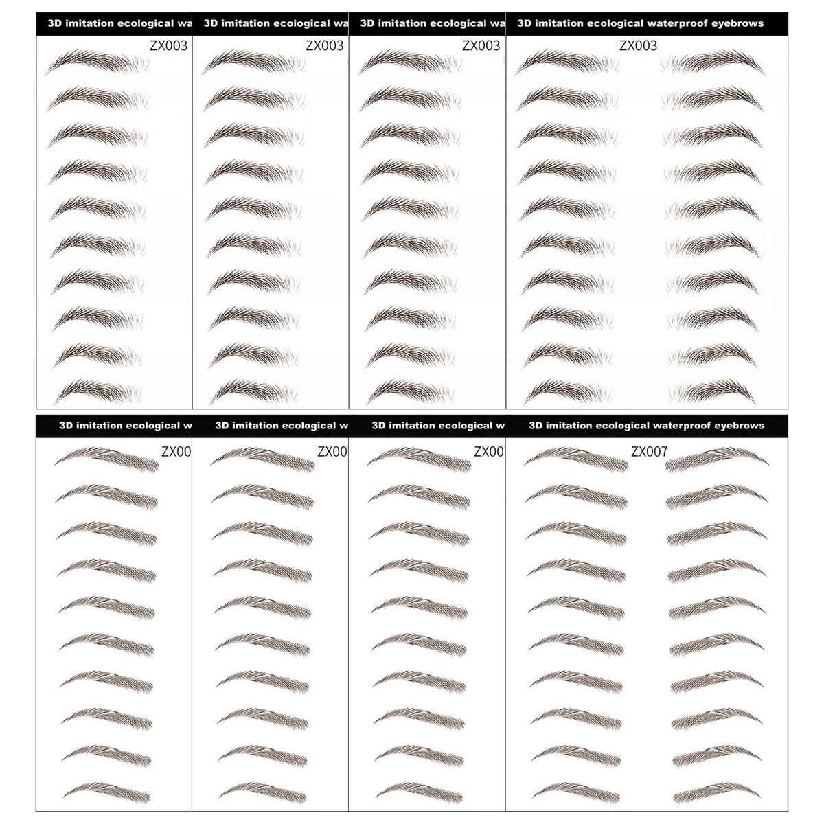DAGEDA brown 4D eyebrow transfers box for easy, natural brows