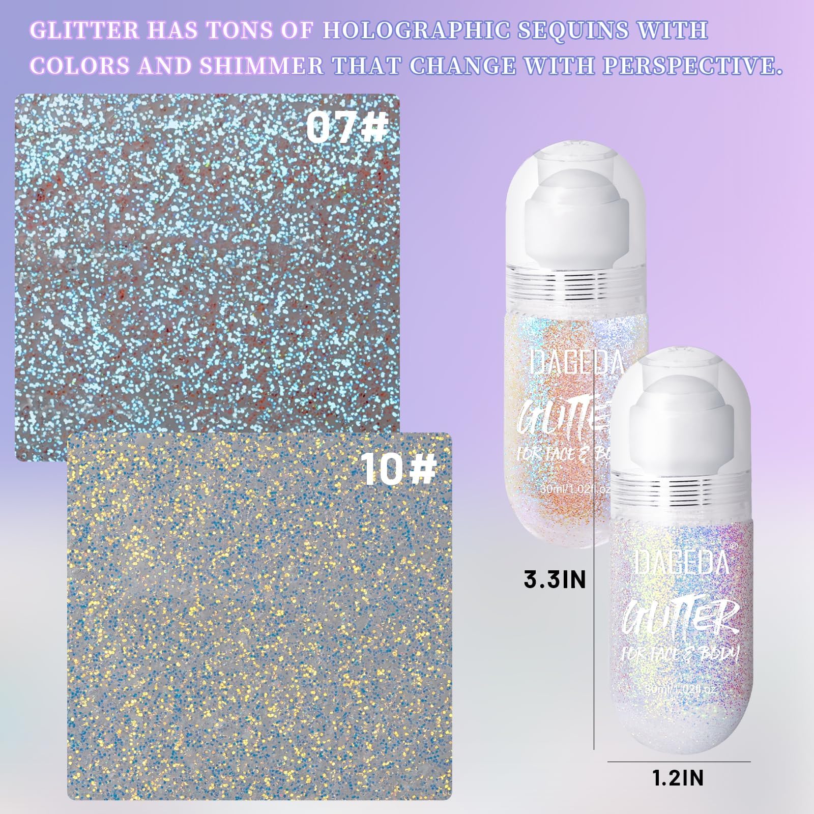 DAGEDA quick-dry glitter gel for all-day sparkle.