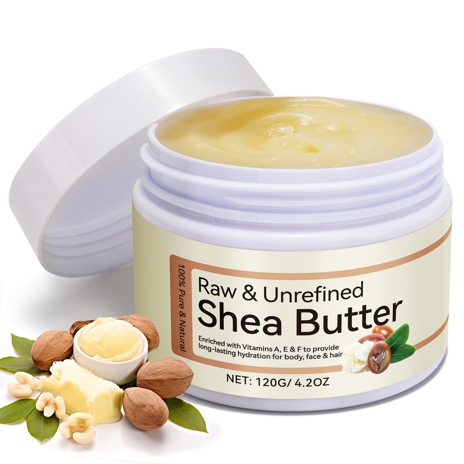 Daiasns African Shea Butter jar 4.2oz highlights rich hydration for dry skin
