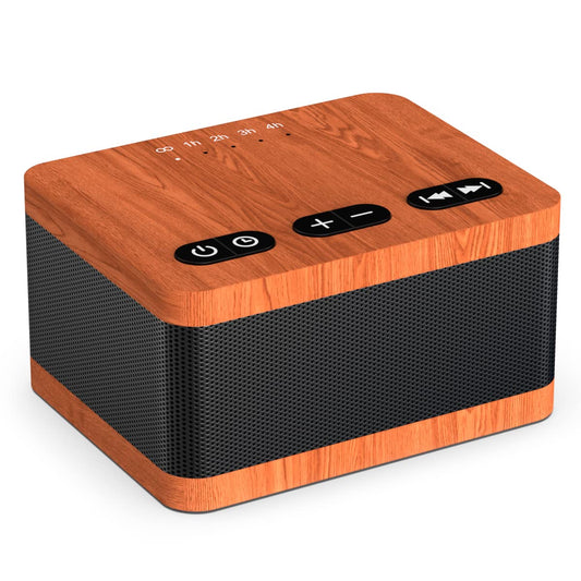 DailyBody wood grain sound machine front view for calm sleep setup.