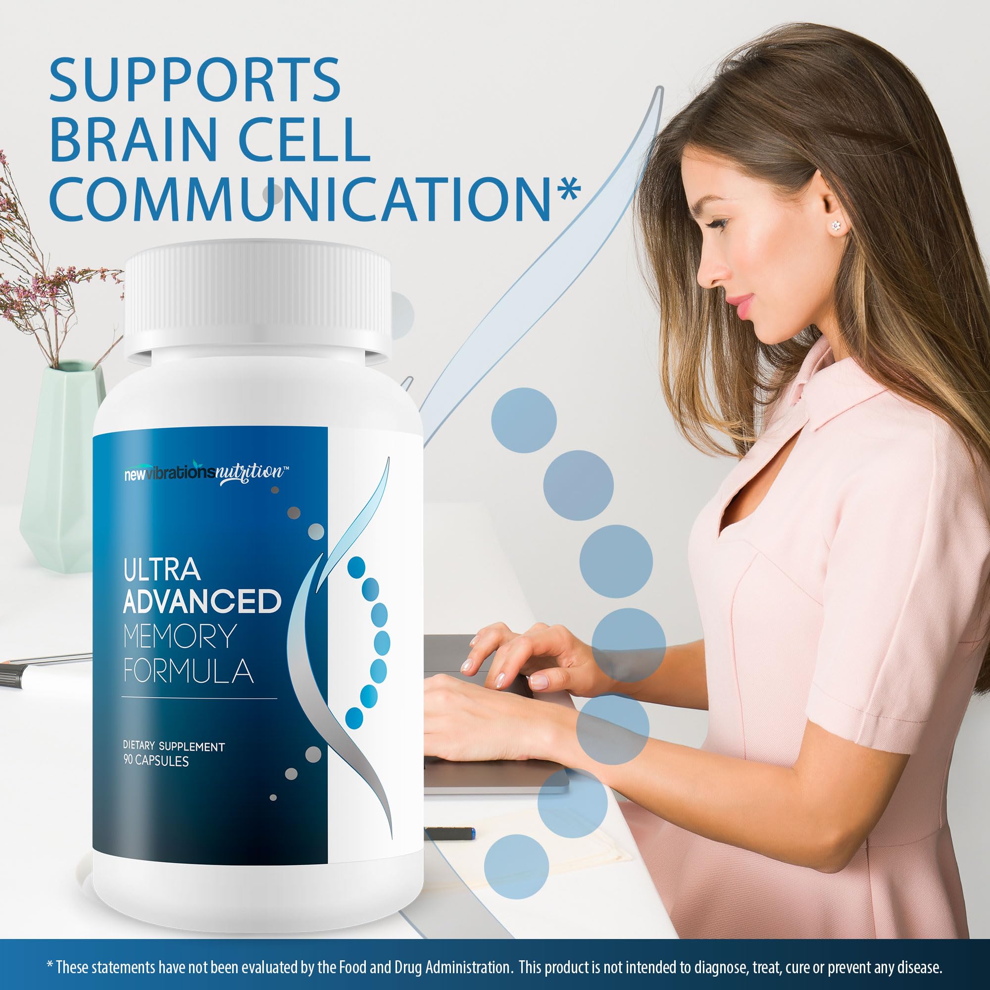 Daily brain health support supplement for adults and seniors