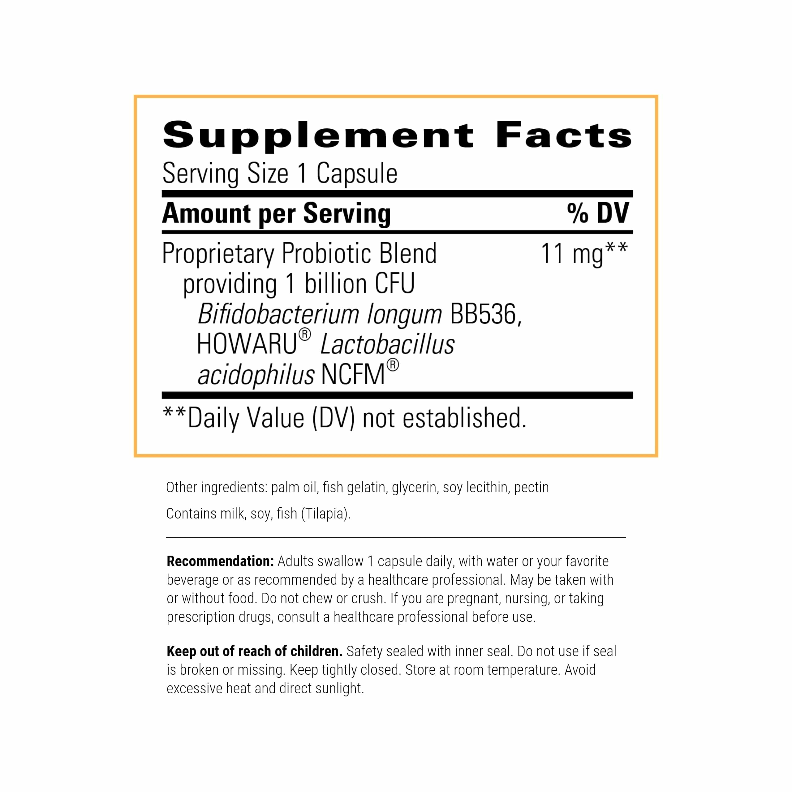 Graphic showing daily digestive support with Probiotic Pearls
