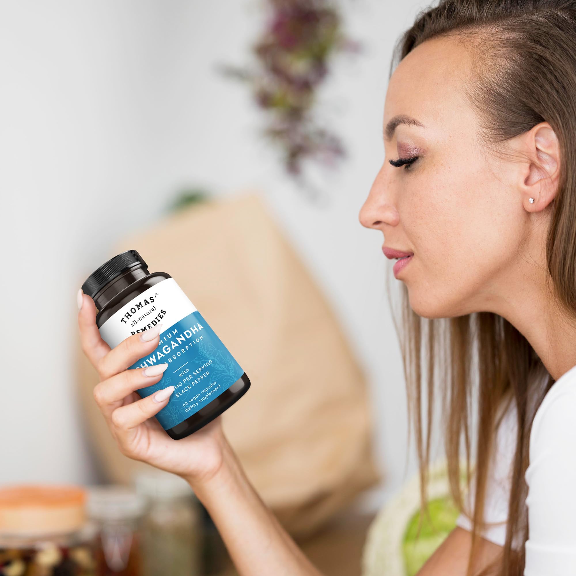 Two-capsule daily serving of Ashwagandha for adults