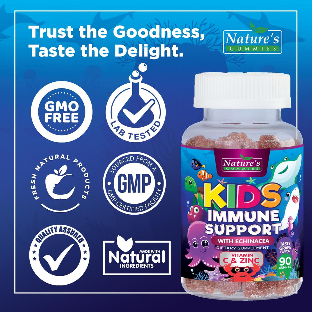 Daily immunity concept with berry-flavored gummies for kids