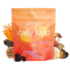 Daily Kind Super Mushroom Gummies bottle and 60-count package (hero image)