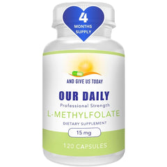 Bottle of Daily L-Methylfolate 15 mg / 15000 mcg