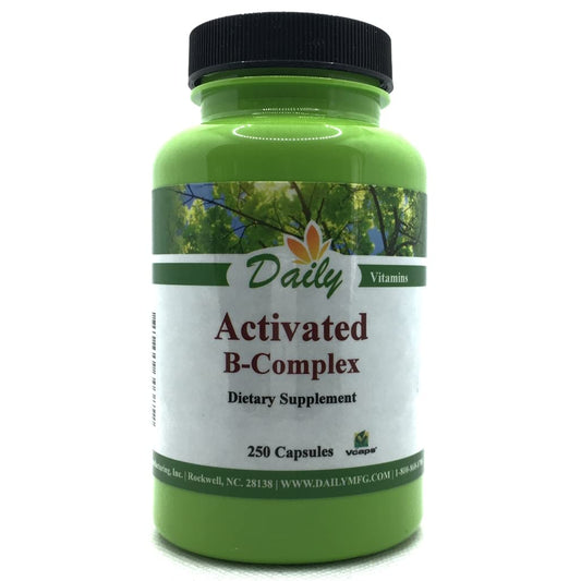 Daily Manufacturing Activated B-Complex bottle label