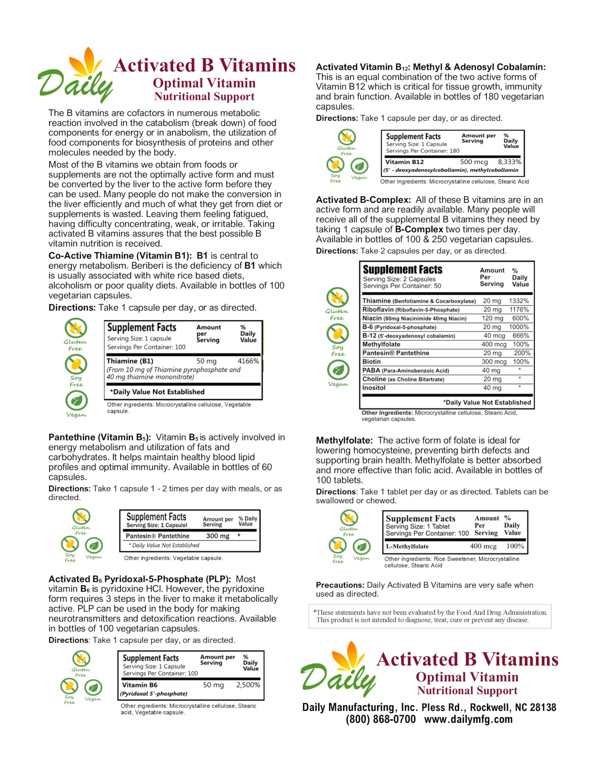 Close-up of Activated B-Complex capsules showing B vitamins