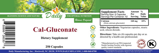 Calcium Gluconate capsules displayed for Daily Manufacturing