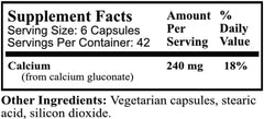 Close-up of Calcium Gluconate capsules