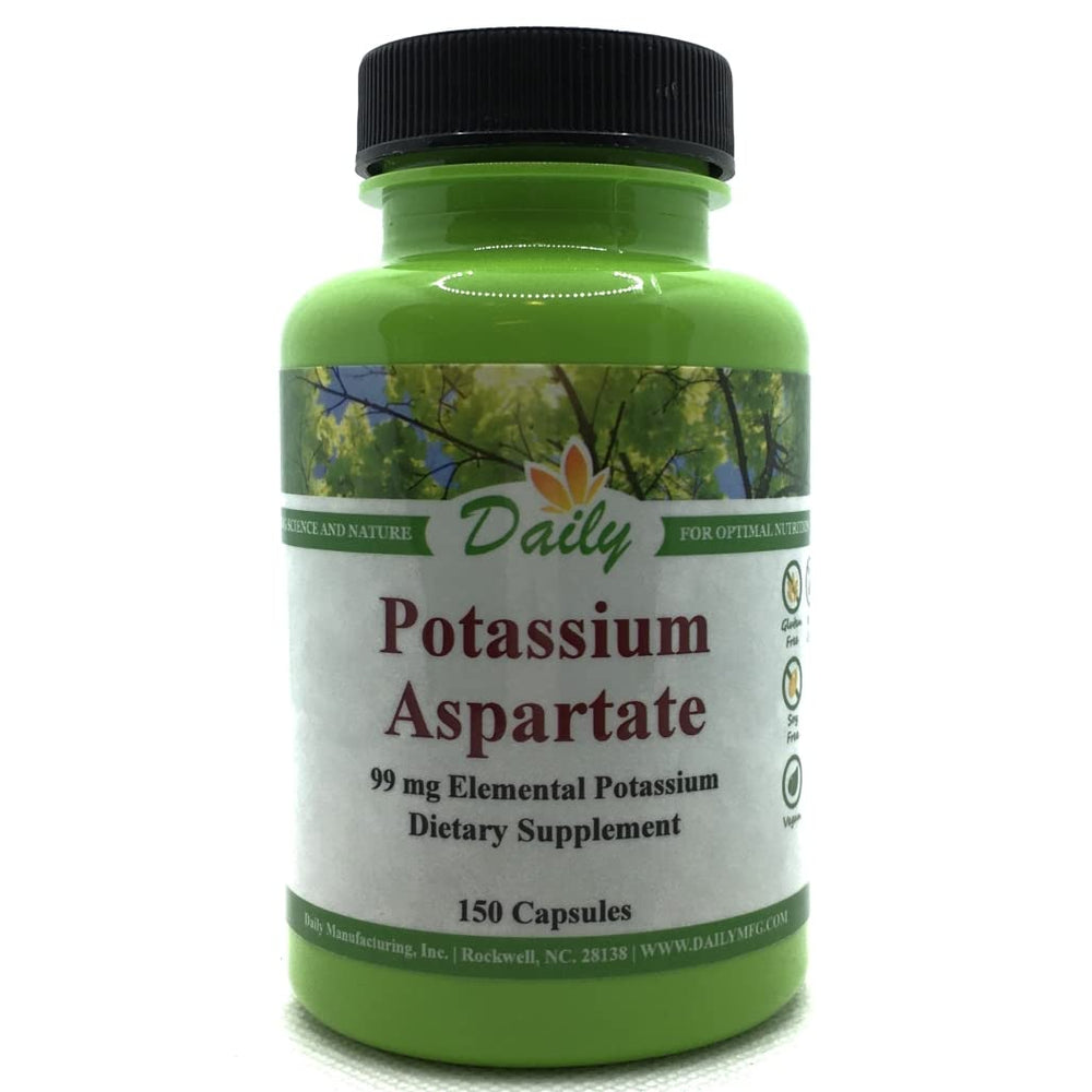 Daily Manufacturing Potassium Aspartate 150 Vegetarian Capsules bottle front view