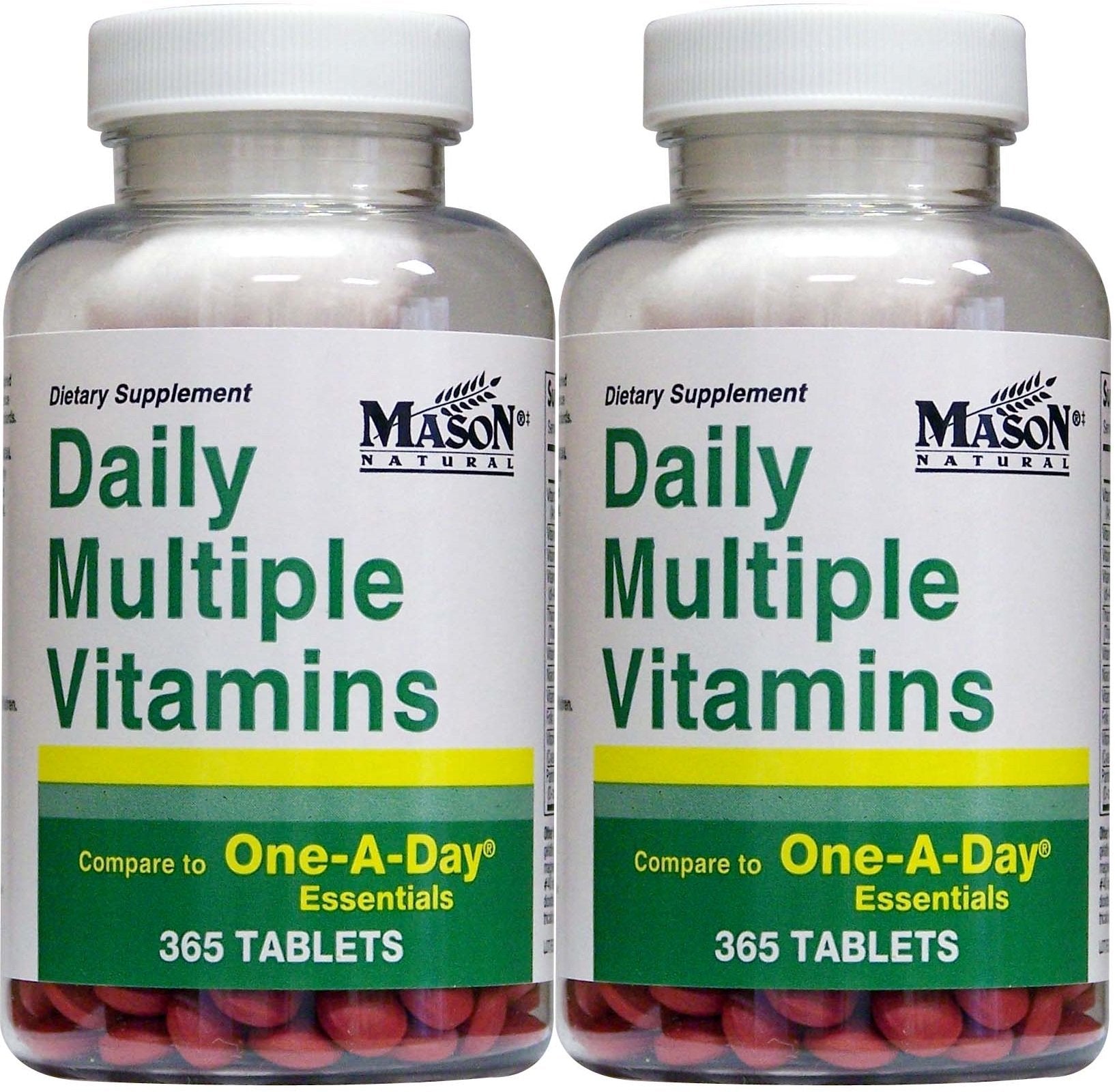 Front view of two Daily Multivitamins bottles (730 tablets total)
