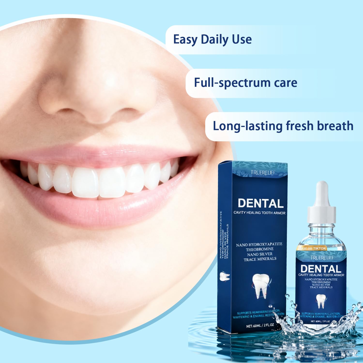 Easy daily integration into routine with toothbrush
