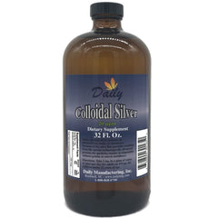 Daily Manufacturing Colloidal Silver 20 ppm 32 oz amber bottle setup