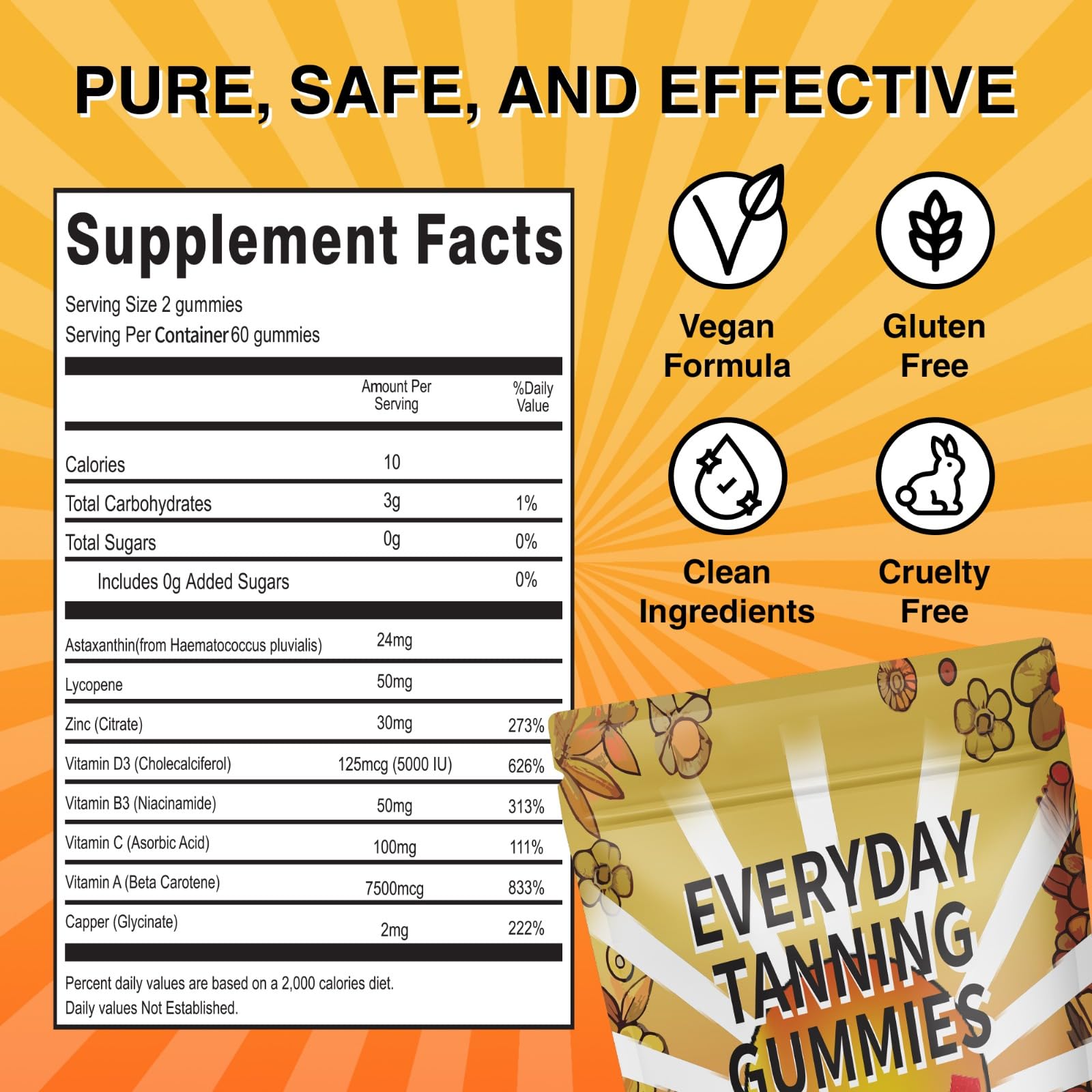 Ingredients: Astaxanthin, Lycopene and Beta Carotene