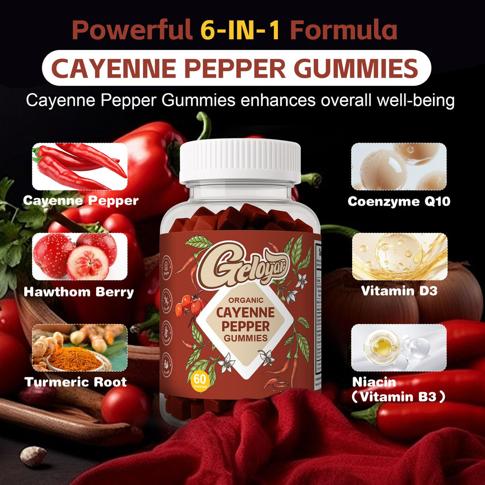 Packaging and bottle for daily use Cayenne Pepper Gummies