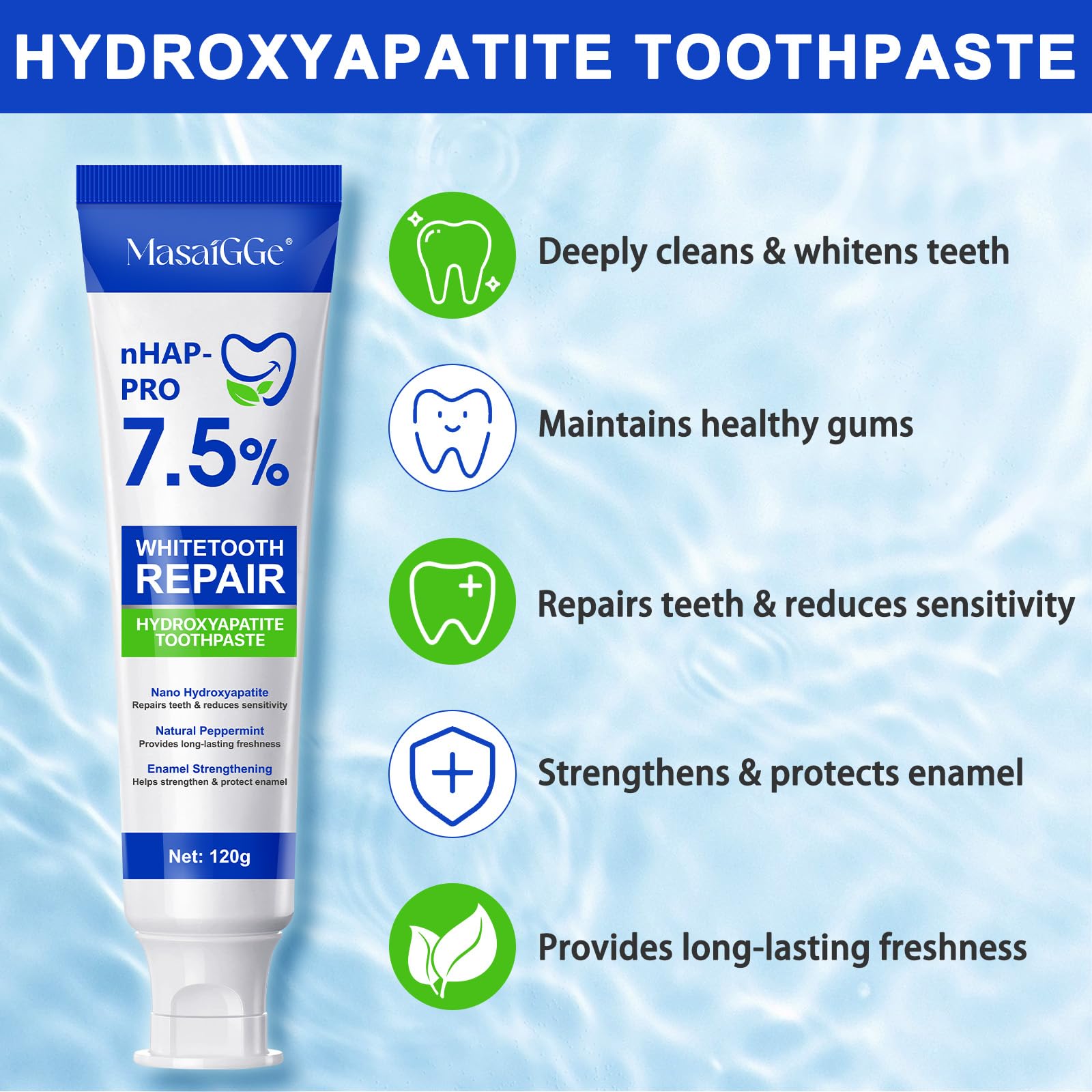 Daily use hydroxyapatite toothpaste pack shot