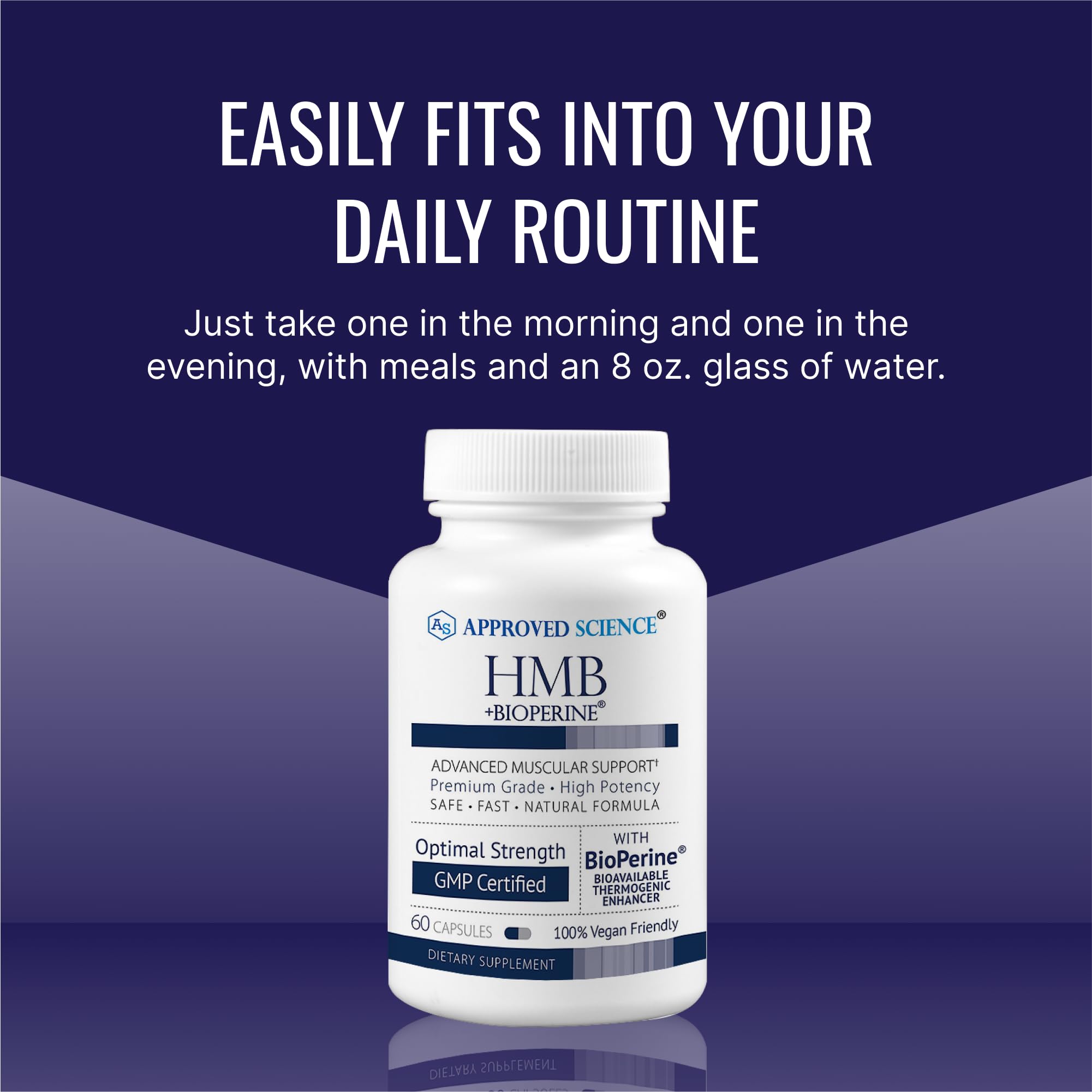 Easy-to-use vegan HMB capsules for active lifestyle