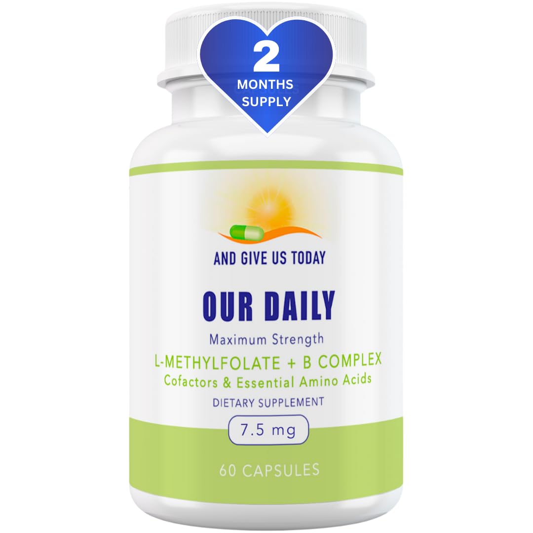 Bottle of Our Daily Vites L-Methylfolate B Complex Co-factors & Essential Amino Acids
