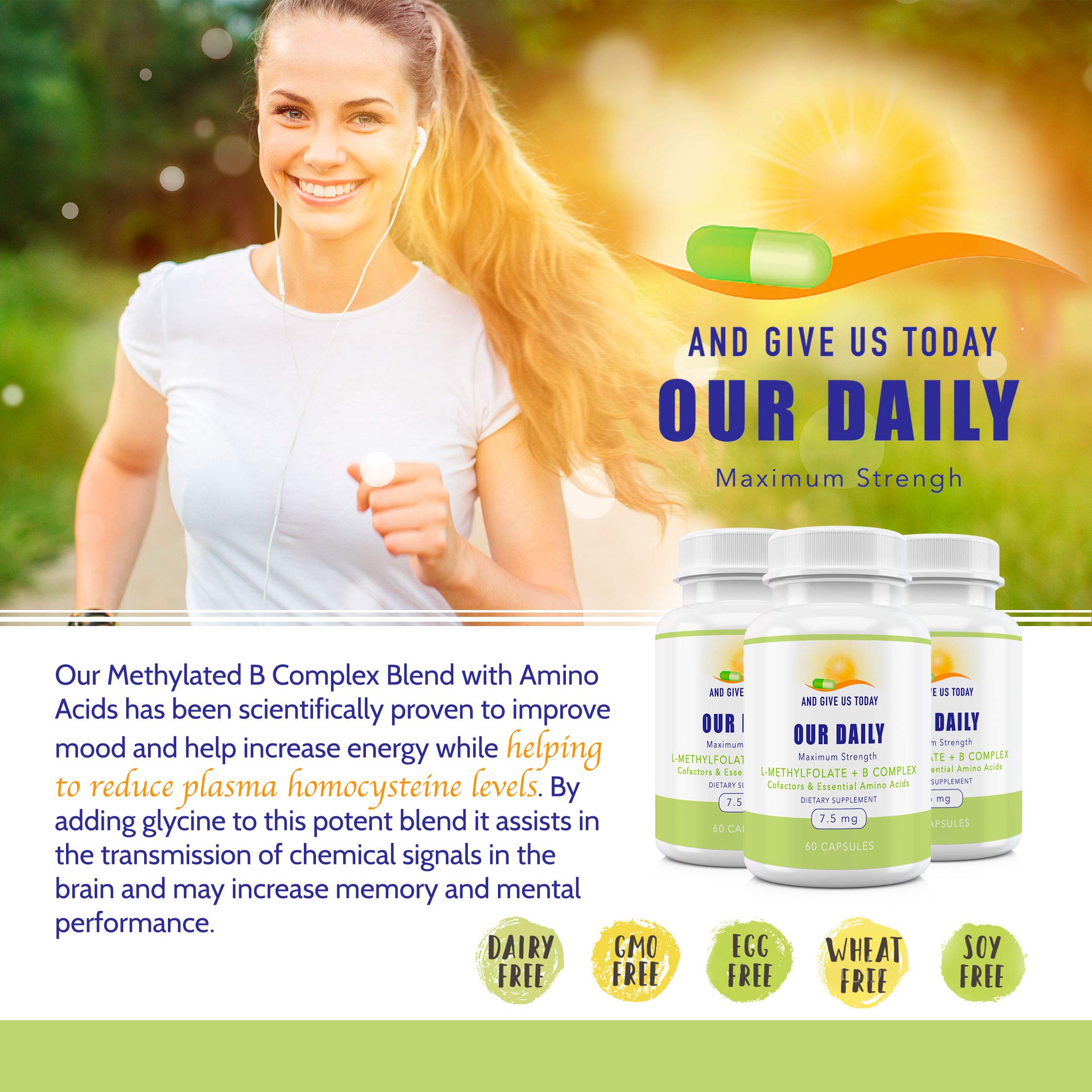 Glycine and amino acids blend in methylfolate complex
