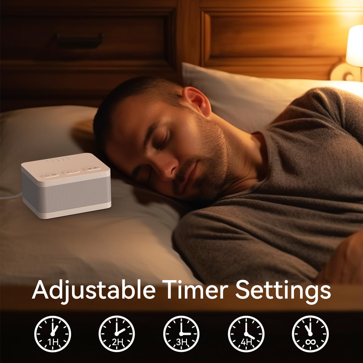 DailyBody Sound Machine volume dial for precise quiet to loud settings.