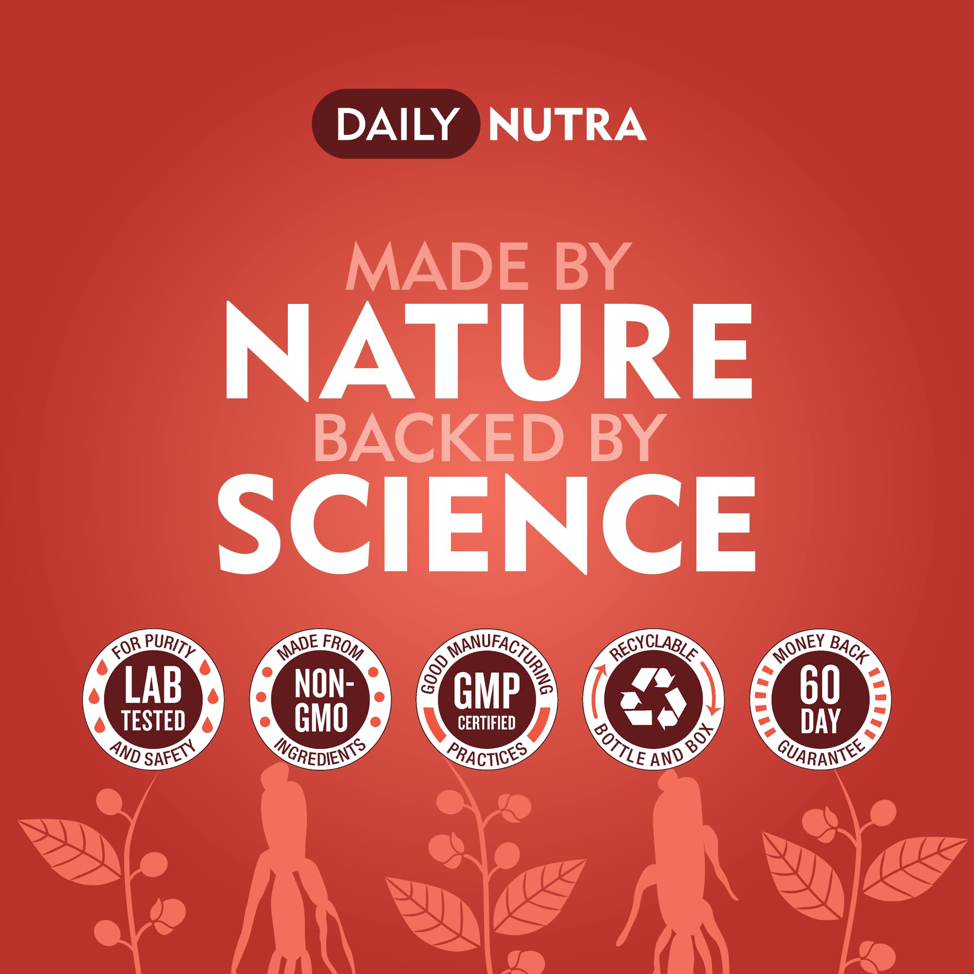 DailyNutra bottle staged with apple and berries suggesting natural flavor