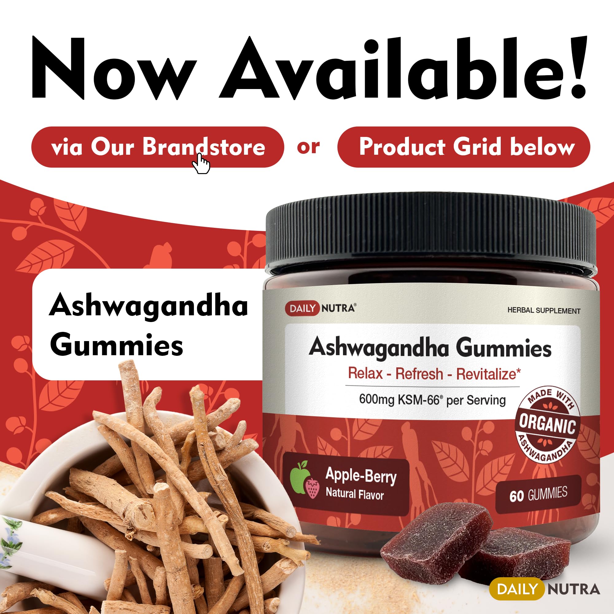 DailyNutra KSM-66 Ashwaganda bottle side view for easy handling