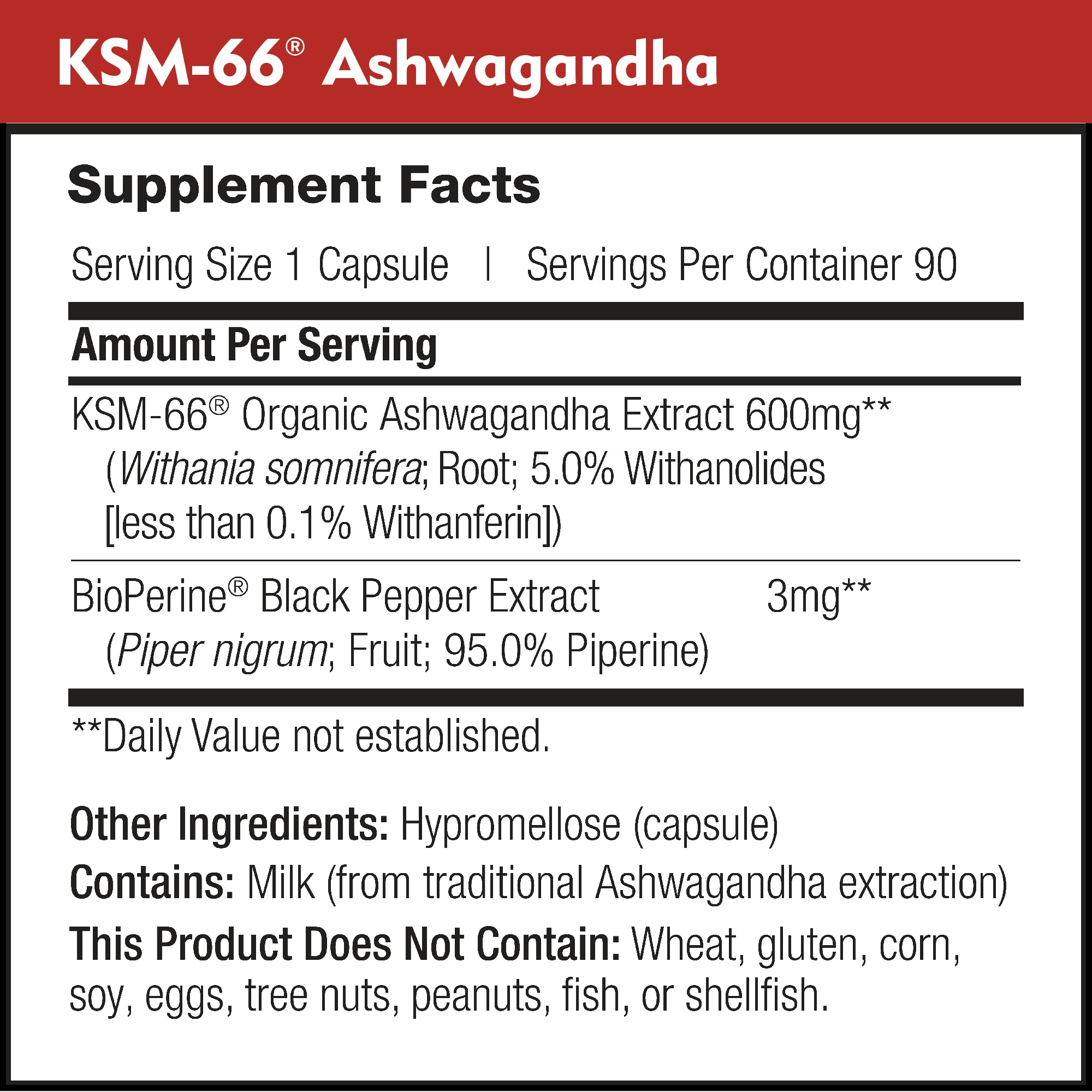 Bioperine included in DailyNutra KSM-66 Ashwagandha for enhanced absorption.