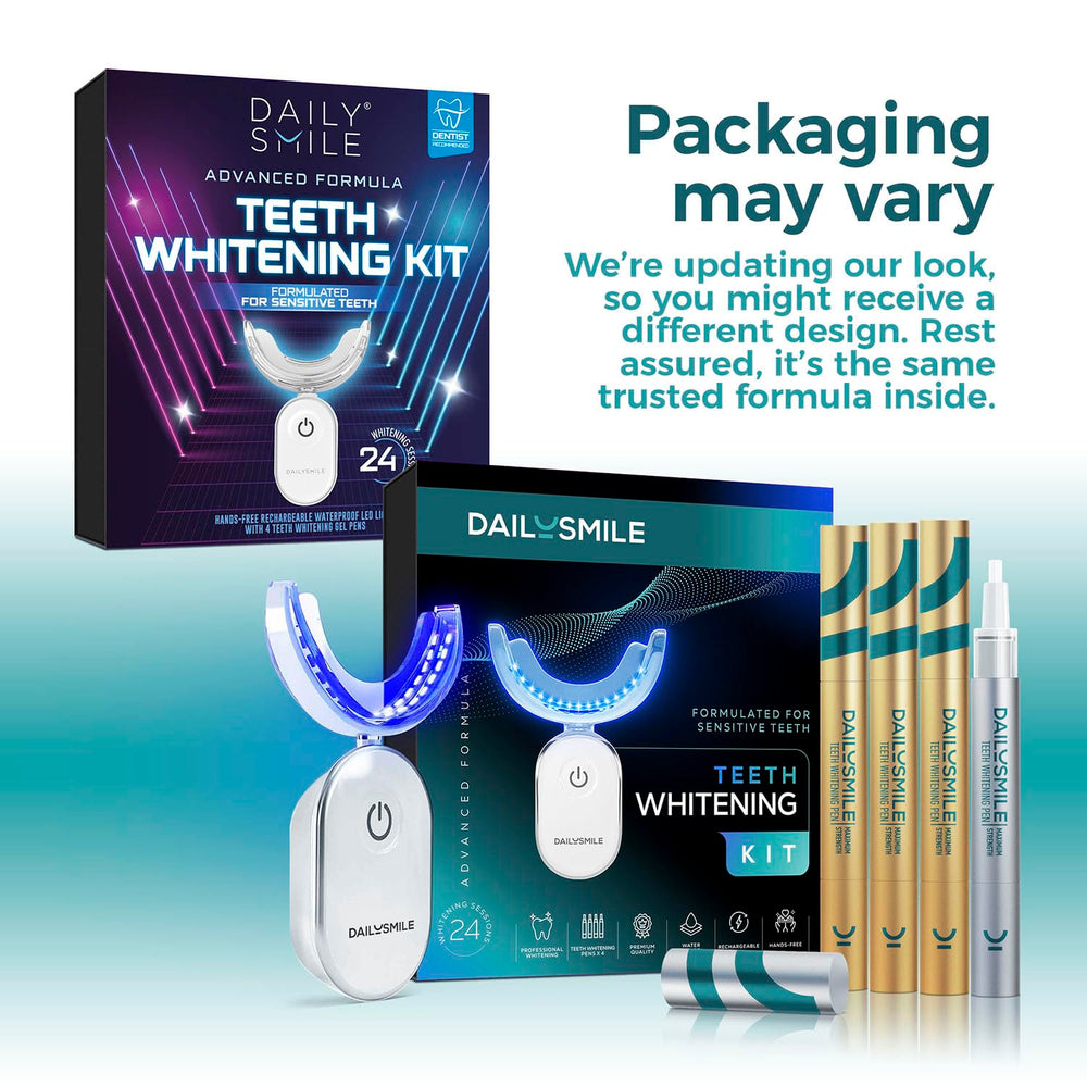 Compact, travel-friendly whitening kit setup