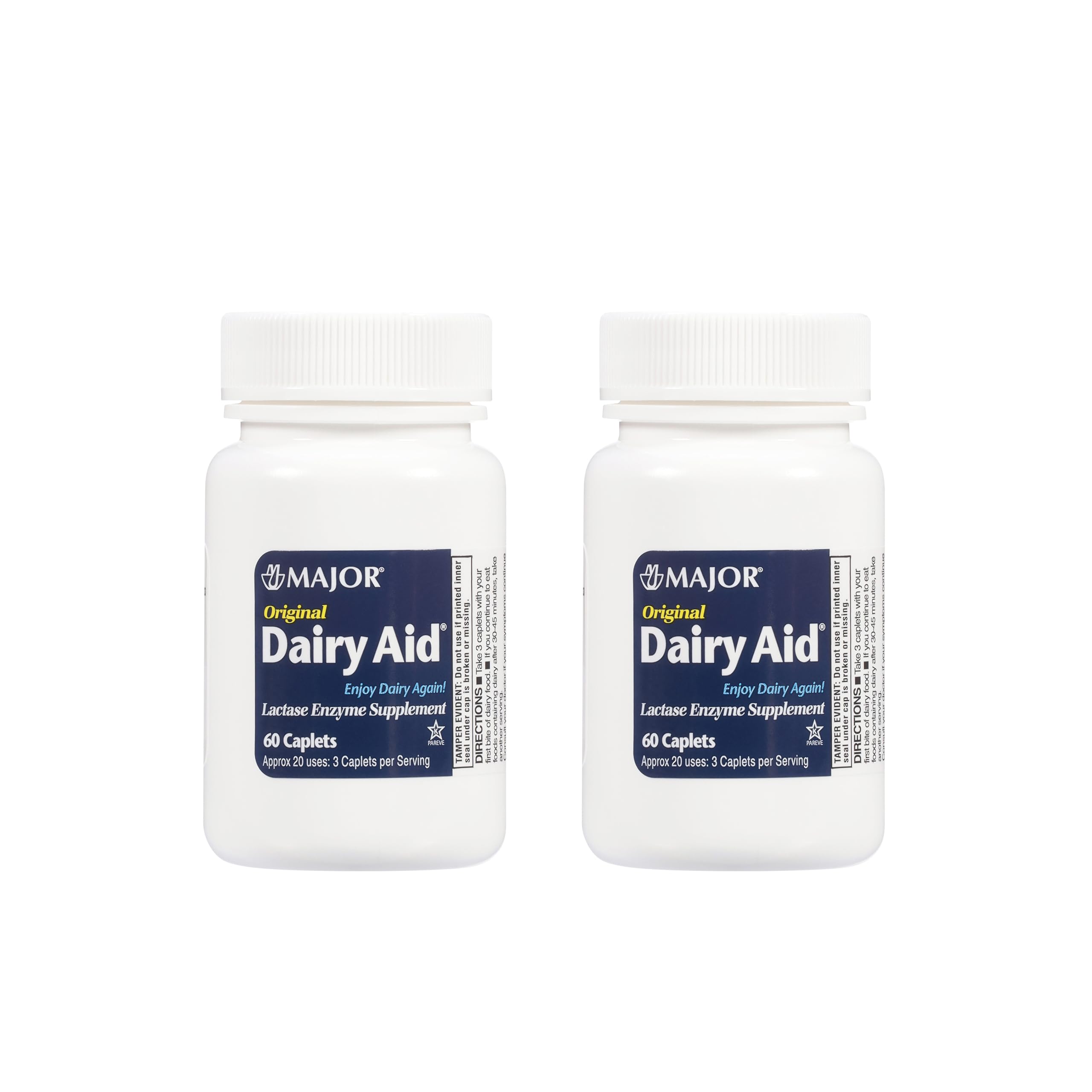 Dairy Aid Lactase Enzyme Caplets bottle front label