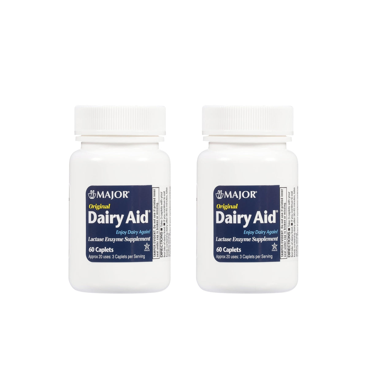 Dairy Aid Lactase Enzyme Caplets bottle front label