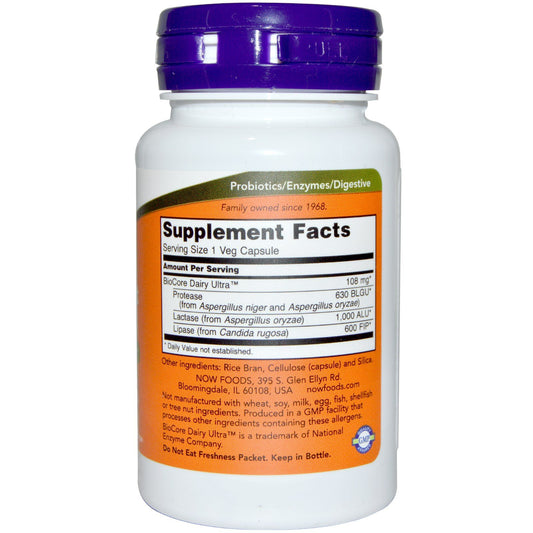 Bottle label showing serving size 1 vegetable capsule