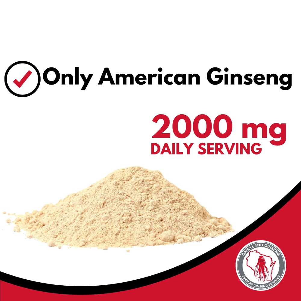Non-GMO and gluten-free ginseng powder label