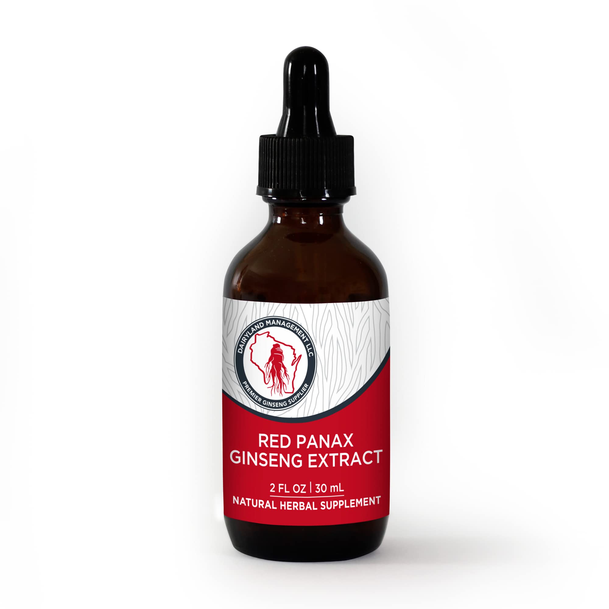 Dairyland Red Ginseng Extract 2 oz bottle – front view