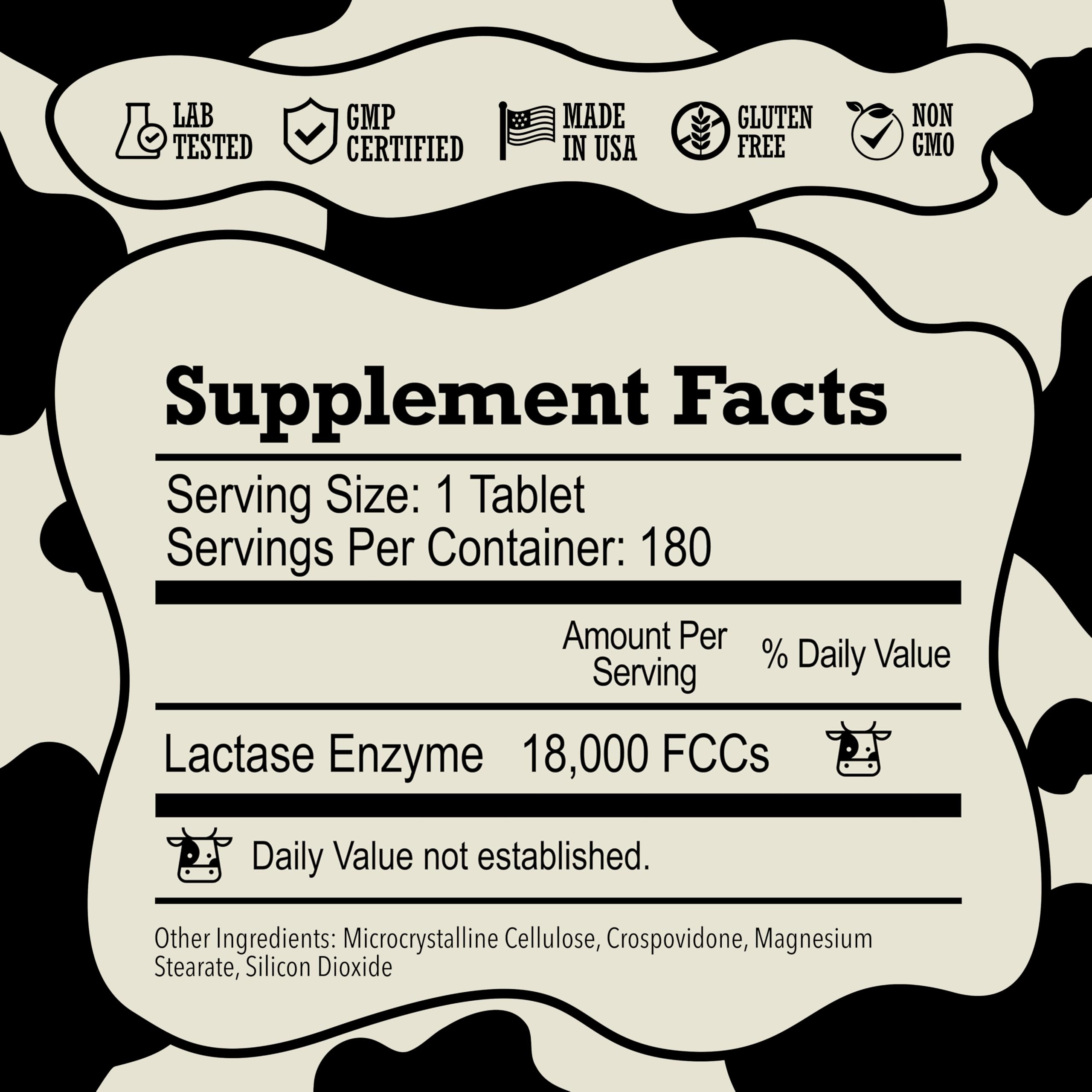 Close-up of a DairyPill lactose enzyme pill