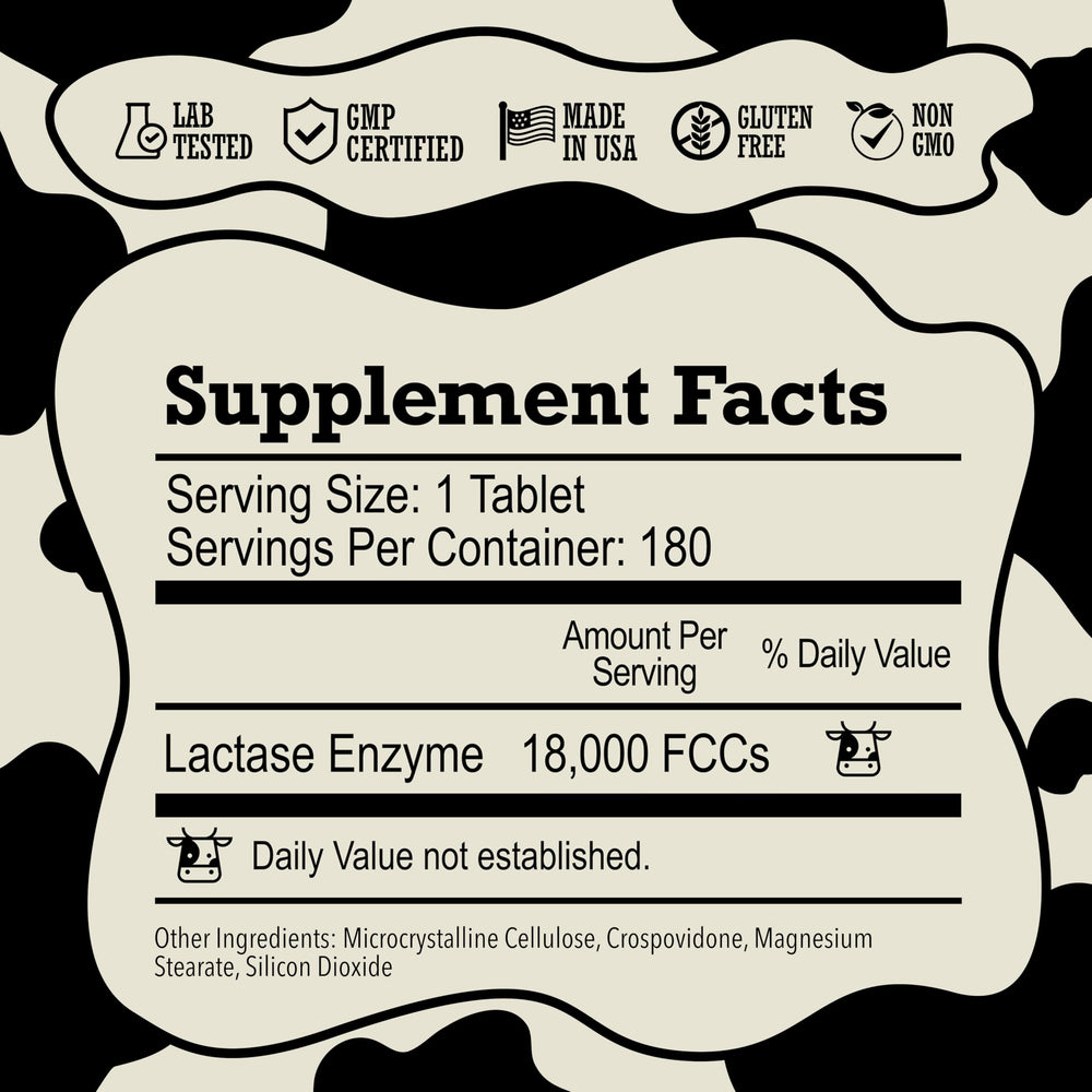 DairyPill lactase pills close-up, compact capsule easy to swallow