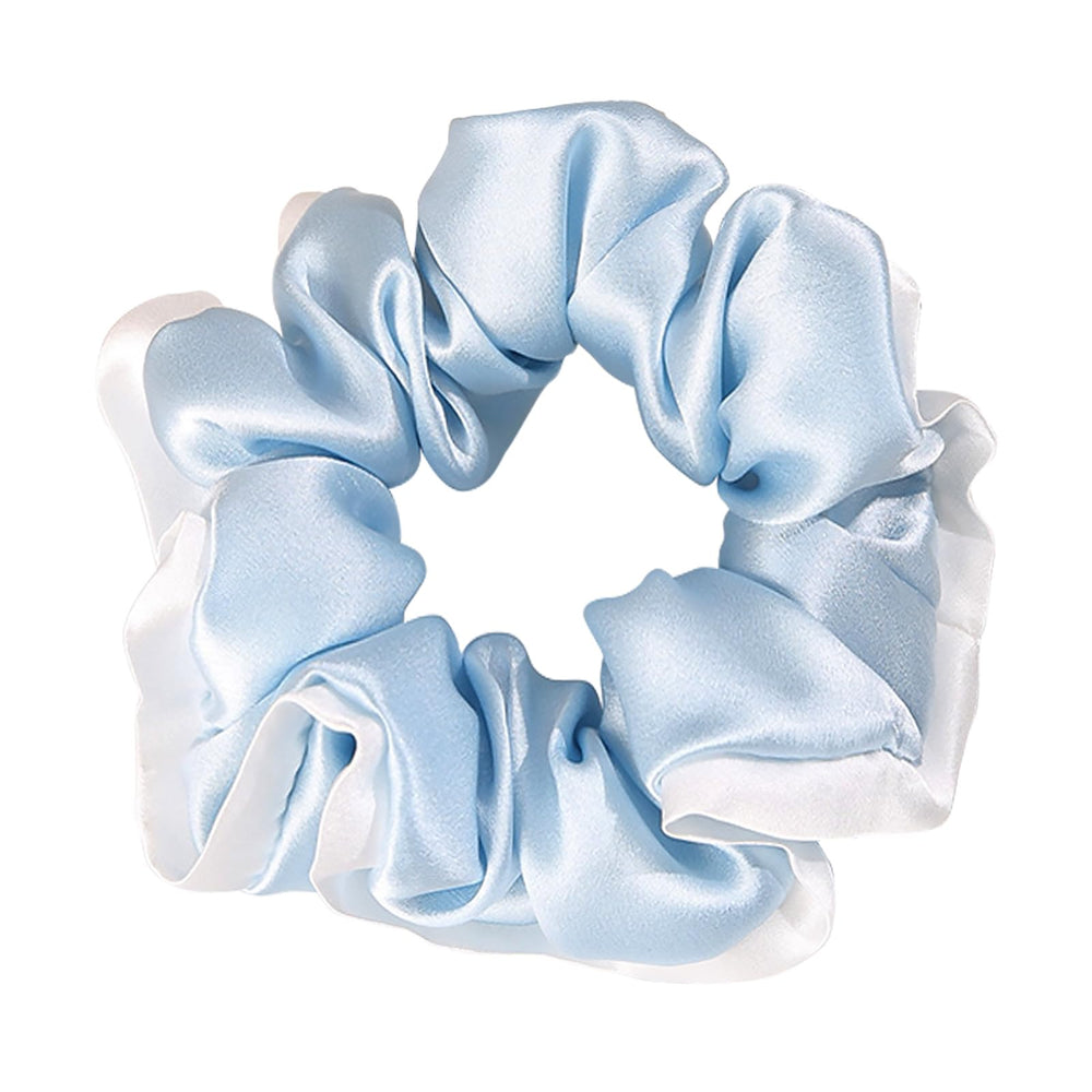 Daisysilk pure mulberry silk hair scrunchie in ice blue for gentle styling