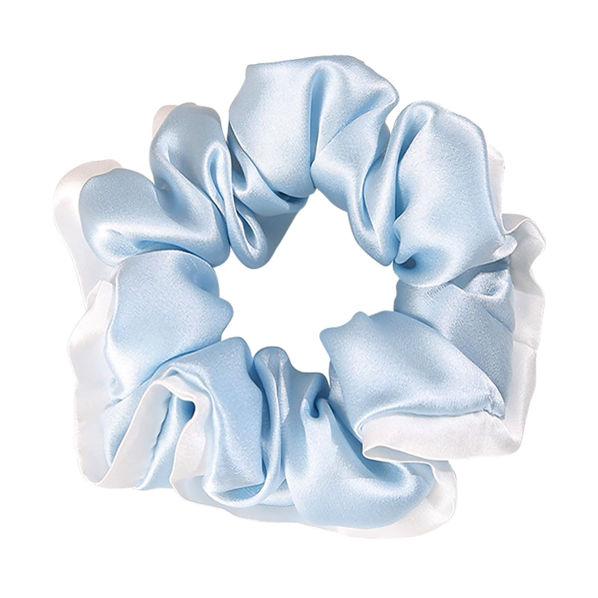 Daisysilk pure mulberry silk hair scrunchie in ice blue for gentle styling