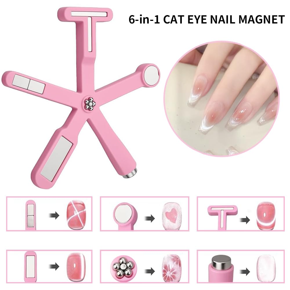 DAIXIANGER 6-in-1 magnetic wand set creates diverse cat eye effects