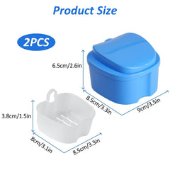 Blue denture case cup
