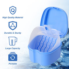 Denture storage box for mouth guards and pacifiers