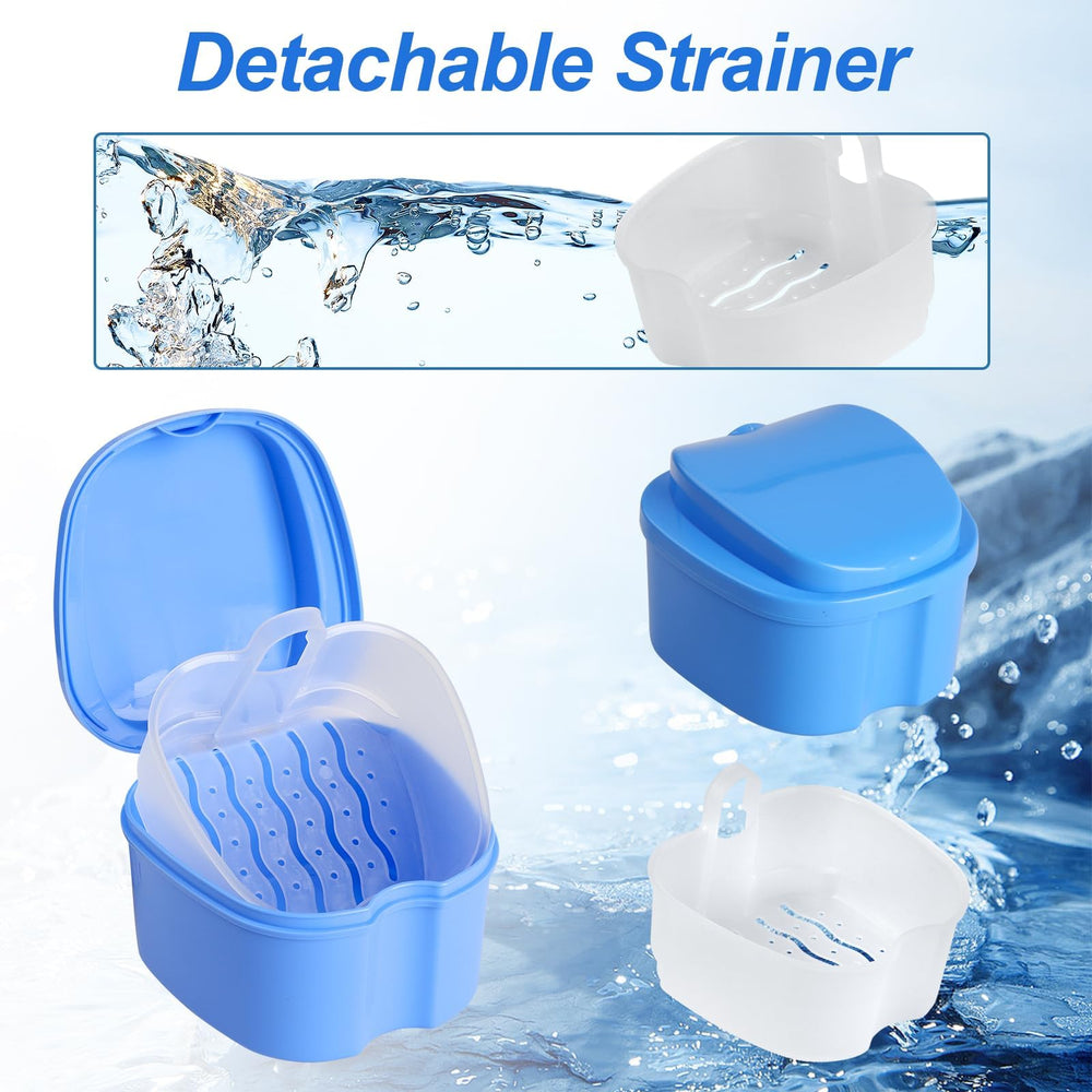 Removable strainer basket for denture case