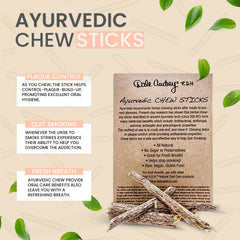 Front packaging of Dale Audrey Ayurvedic Chew Sticks