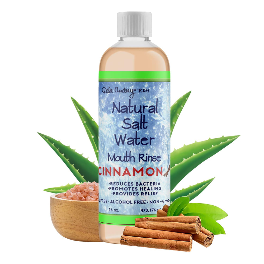 Dale Audrey Pink Himalayan Salt Water Mouth Rinse bottle front 16 oz