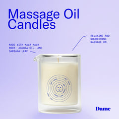 Relaxing spa setup with massage candle and soft lighting