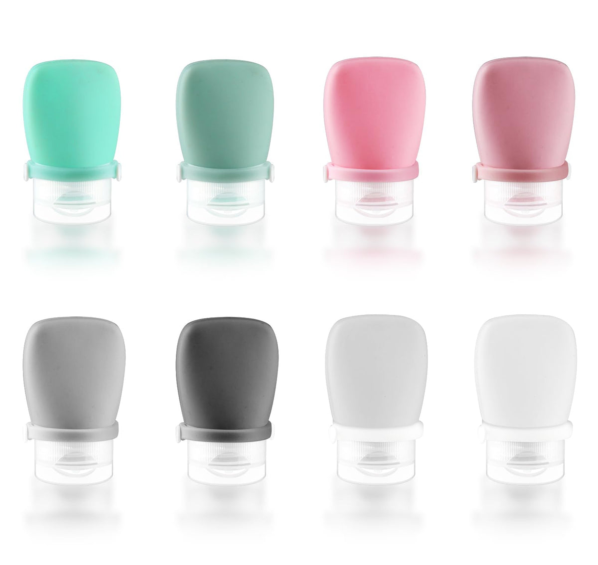 Damsier 8-pack silicone travel bottles with flip caps offer leak-free portability.