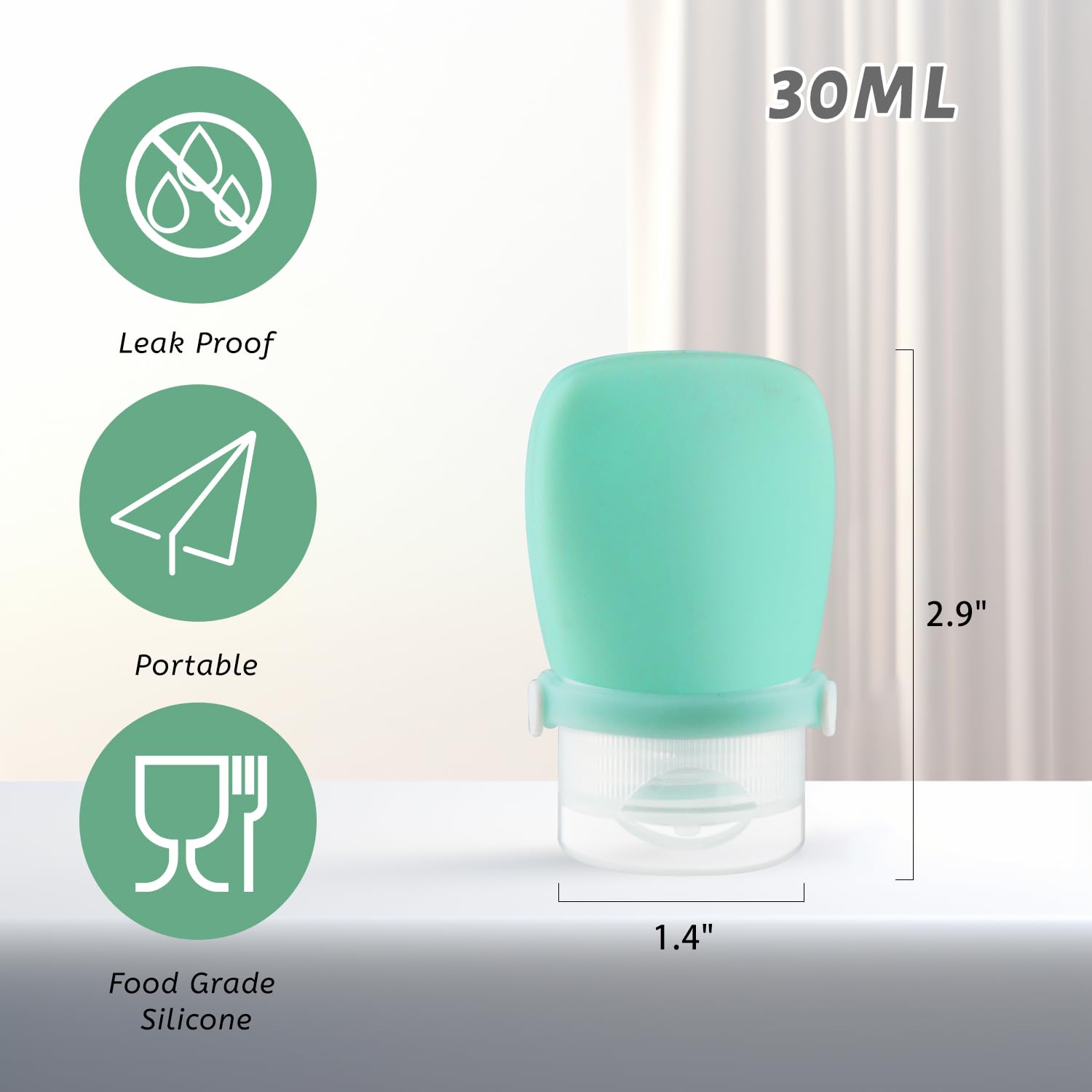Damsier colorful bottle set provides easy color-coded organization during travel.